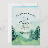 Waterverf Mountain Save the Date Kaart (Voorkant)