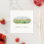 Waterverf Mountain Scene Cocktail servet (Insitu)