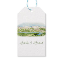 Waterverf Mountain Scene Gift Label