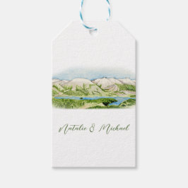Waterverf Mountain Scene Gift Label Cadeaulabel
