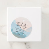 Waterverf Mountain Scene Outdoor Bruiloft Bedankjes Labels (In situ)