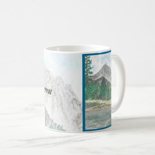 Waterverf Mountain Scene - Persoonlijke microbe Koffiemok (Voorkant rechts)