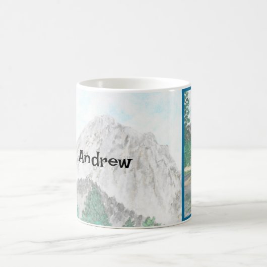Waterverf Mountain Scene - Persoonlijke microbe Koffiemok (Center)