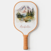 Waterverf Mountain Schilderachtig Landschap gepers Pickleball Paddle (Voorkant)
