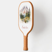 Waterverf Mountain Schilderachtig Landschap gepers Pickleball Paddle (Links)