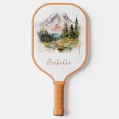 Waterverf Mountain Schilderachtig Landschap gepers Pickleball Paddle (Achterkant)