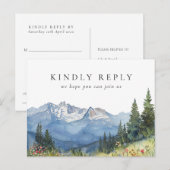 Waterverf Mountain Song Request RSVP Briefkaart (Voorkant / Achterkant)