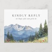 Waterverf Mountain Song Request RSVP Briefkaart (Voorkant)