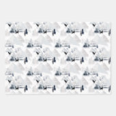 Waterverf Mountain Stag Christmas Inpakpapier Vel (Voorkant 3)