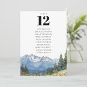 Waterverf Mountain Tafel Aantal Zitplaatsen Grafie Kaart (Staand voorkant)