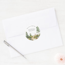 Waterverf Mountain Trail Nieuw Adres Sticker