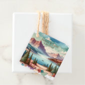 Waterverf Mountain Uitzichten bruiloft Dank u Bedankjes Labels (In situ)