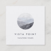 Waterverf Mountain Vista Logo Vierkante Visitekaartje (Voorkant)