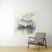 Waterverf Mountain Vista Tapestry Wandkleed (In situ)