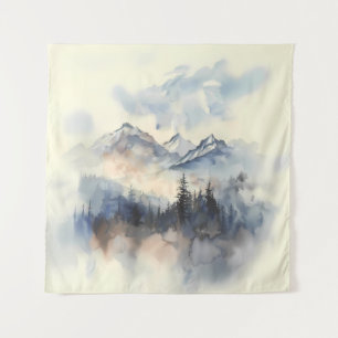 Waterverf Mountain Vista Tapestry Wandkleed