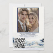 Waterverf Mountain Wedding Invitation QR-code Kaart (Achterkant)