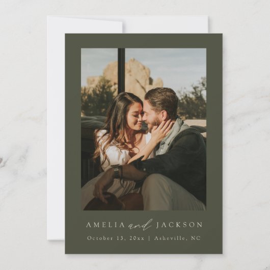 Waterverf Mountain Wedding Kaart (Achterkant)