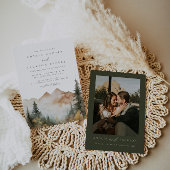 Waterverf Mountain Wedding Kaart