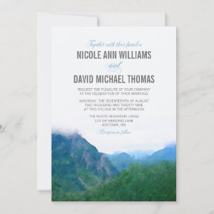 Waterverf Mountain Wedding Kaart