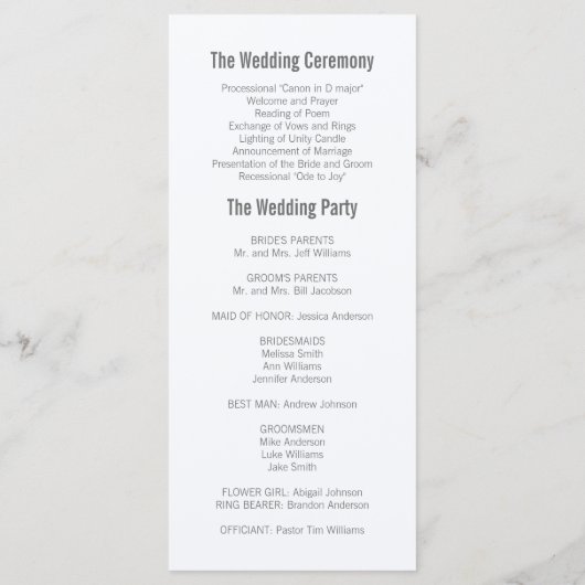 Waterverf Mountain Wedding Programma Programmakaart (Achterkant)