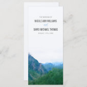 Waterverf Mountain Wedding Programma Programmakaart (Voorkant / Achterkant)