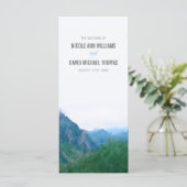 Waterverf Mountain Wedding Programma Programmakaart (Staand voorkant)