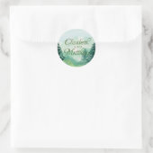 Waterverf Mountain Wedding Ronde Sticker (Tas)