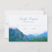 Waterverf Mountain Wedding RSVP Reactie (Voorkant)