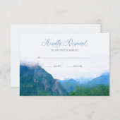 Waterverf Mountain Wedding RSVP Reactie (Voorkant / Achterkant)