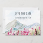 Waterverf Mountain Wildflower Bedow Save The Date (Voorkant)
