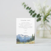 Waterverf Mountain Wildflower bruiloft dank u Plaatskaartje (Staand voorkant)