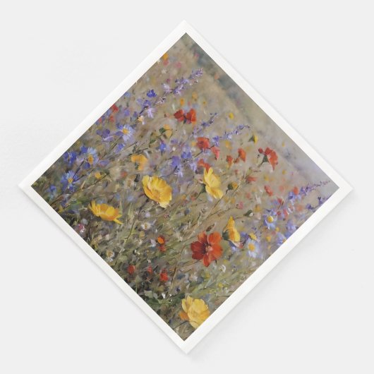 Waterverf Mountain Wildflower Servet (Hoek)