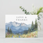 Waterverf Mountain Wildflower Trouwfoto Bedankkaart (Staand voorkant)