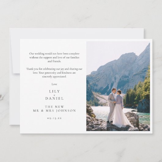 Waterverf Mountain Wildflower Trouwfoto Bedankkaart (Achterkant)