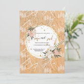 Waterverf Mountain Wildflower Wedding Invitation Kaart (Staand voorkant)