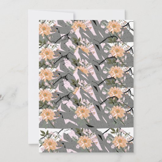 Waterverf Mountain Wildflower Wedding Invitation Kaart (Achterkant)