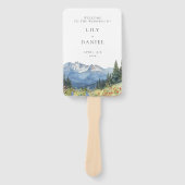 Waterverf Mountain Wildflower Wedding Programma Handwaaier (Voorkant)
