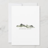 Waterverf Mountain Woodland Forest bruiloft uitnod Kaart (Achterkant)