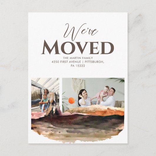 Waterverf Mountains 2 foto's bewegende aankondigin Briefkaart (Voorkant)