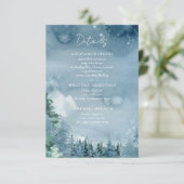 Waterverf Mountains donker schemerblauw rustieke b Informatiekaartje (Staand voorkant)