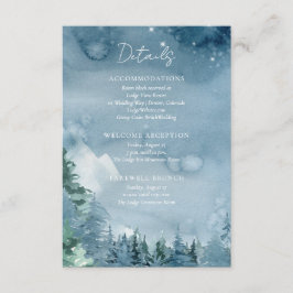 Waterverf Mountains donker schemerblauw rustieke b Informatiekaartje