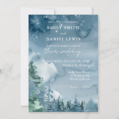 Waterverf Mountains donker schemerblauw rustieke b Kaart (Voorkant)