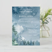 Waterverf Mountains donker schemerblauw rustieke b Kaart (Staand voorkant)