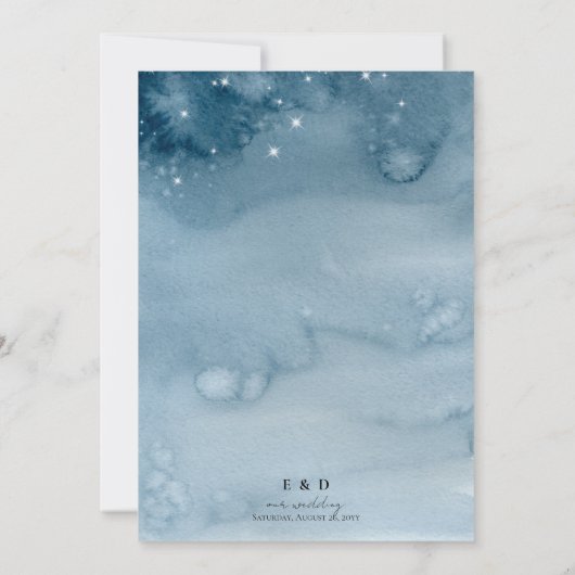 Waterverf Mountains donker schemerblauw rustieke b Kaart (Achterkant)