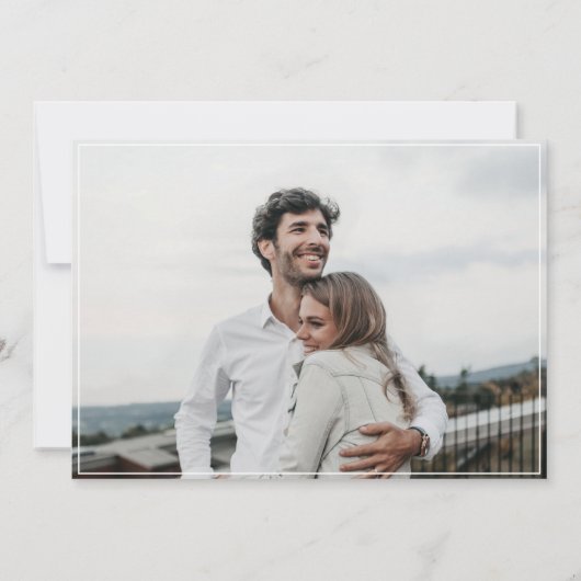 Waterverf Mountains Forest Weduwfoto Save The Date (Achterkant)