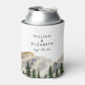 Waterverf Mountains op maat Blikjeskoeler (Blikje Voorkant)