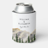 Waterverf Mountains op maat Blikjeskoeler (Blikje Achterkant)