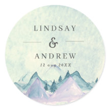 Waterverf Mountains Personalized Wedding