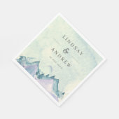 Waterverf Mountains Personalized Wedding Servet (Hoek)