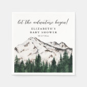 Waterverf Mountains Pine Forest Baby shower Servet (Voorkant)